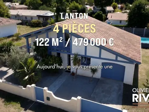 Maison à vendre à Lanton Cassy – Piscine et grande terrasse couverte