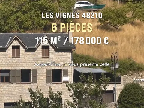 Maison en pierre avec deux logements, un garage et un terrain de 1378 m2 – Vue sur la rivière