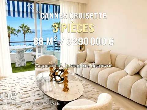 Magnifique 3 pièces sur la Croisette à Cannes vue mer 