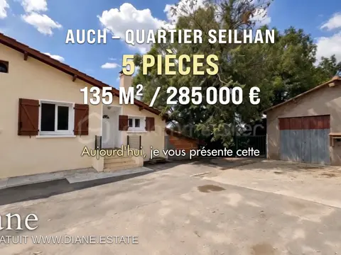 Maison familiale 4 chambres, terrain avec hangar de 57 m²