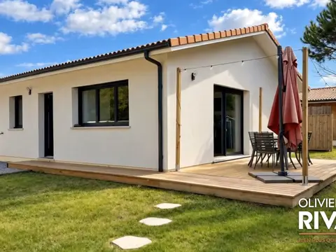 Maison de plain-pied rénovée à Lanton – 171 m² deux espaces de vie et terrain de 792 m²