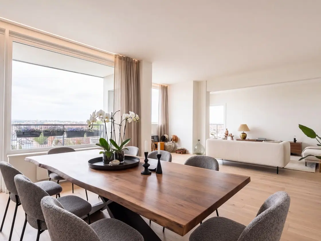 Visualization of the same room, furnished and styled