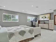 Bedroom with garden-facing windows